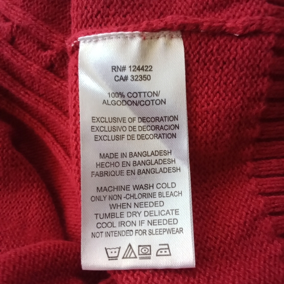 Boys DKNY Red Mock Neck Sweater Ribbed / Cable Knit Style Black Trim 100% Cotton - Picture 12 of 13